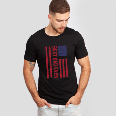 best dad american flag black shirt
